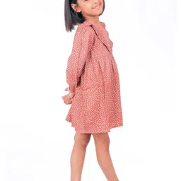 Miyo Girls Abstract Printed Round Neck Fit & Flare Dress image 2