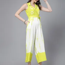 Ramas Abstract Printed Shirt Collar Jumpsuit image 3