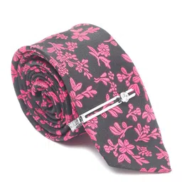 LOUIS STITCH Mens Italian Silk Tie With Pocket Square & Tiepin Set image 3
