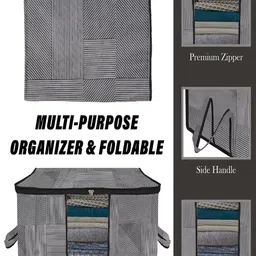 Kuber Industries Grey 4 Pieces Printed Saree Organisers image 3
