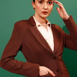 street9 Women Solid Double Breasted Formal Blazer image 5