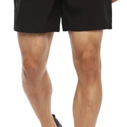 Solid Men Black Sports Shorts-image-48