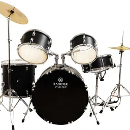kadence Drum Kit Full -Size Drumset with Cymbals (Matt Black) Acoustic 5 Drum Kit Set-picture-21