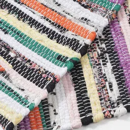 Oxolloxo Purple & White Striped Woven Design Rectangle Floor Mats & Dhurries image 4