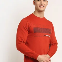 Rodamo Men Rust Printed Sweatshirt image 3