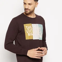 Duke Men Brown Printed Fleece Sweatshirt image 2