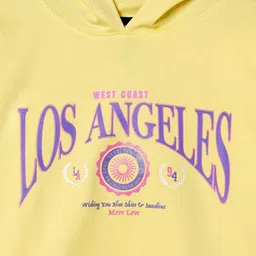 R&B Girls Yellow Printed Cotton Sweatshirt image 2