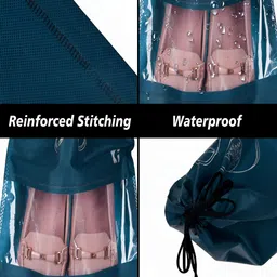 Kuber Industries Navy Blue 24Pcs Reusable Shoes Organiser Organisers image 3