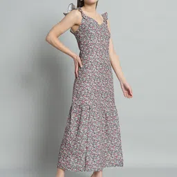 Chemistry Floral Print Flutter Sleeves Maxi Dress image 3