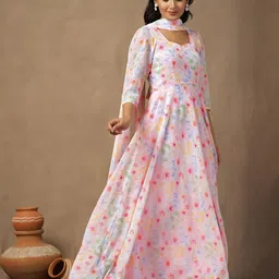 FASHION DREAM Printed Georgette Maxi Dress image 3