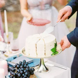 n2k2 enterprise 2 Pcs Silver Cake Cutting Knife and Server Set Pie Spatula For Wedding Gift Stainless Steel Cake Server image 4