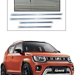 carshade White with Chrome strip Side Beading Protector for MARUTI IGNIS ALL Model Car Beading Roll For Door-picture-28