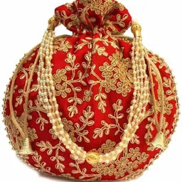 houseofcommon Women Red Potli-picture-15