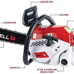 ibell 58CC 2 STROKE 18" 2058CS, Powerful 2 Stroke Handed Petrol Chain Saw, Woodcutting Saw for Farm Cordless Chainsaw image 2