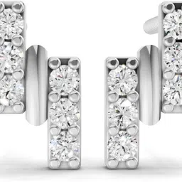 Sparkles Certified Lab Grown Diamond White Gold 14kt Stud Earring-picture-10