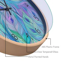 OLIVE TREE Cream-Coloured & Green Printed Contemporary Wall Clock image 4