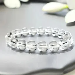 The Roadster Lifestyle Co Men Natural Clear Quartz Stretchable Bracelet-picture-21