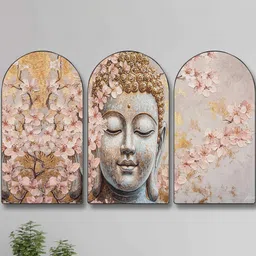 Myntra Elegant Homes White Set of 3 Piece MDF Religious Wall Paintings-picture-23