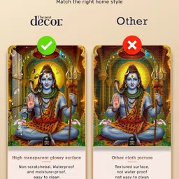 THE NEXT DECOR Multicoloured Glass Religious Wall Paintings image 5