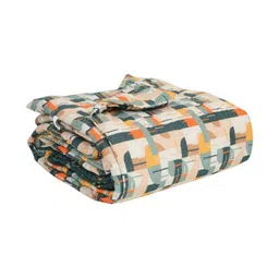 Salona Bichona Green & Yellow Geometric AC Room 150 GSM Double Bed Comforter image 5