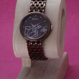 VIRAKTI Women Flower Detail Dial Professional Metal Chain Analog Watch H-21-BROWN-S01-picture-25