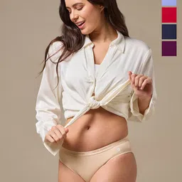 URBAN ADVENTURE Pack Of 5 Anti Microbial Bikini Briefs 5UAW-005(SKIN-WINE-RED-NAVY-LAVN)-image-28