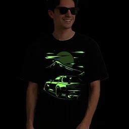 Be Crazy Glow-in-the-Dark Printed Drop-Shoulder Sleeves Cotton T-shirt image 4