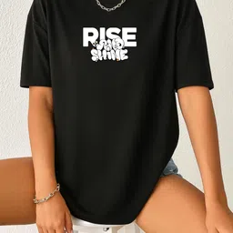 SZN Women Printed Drop-Shoulder Sleeves T-shirt image 3