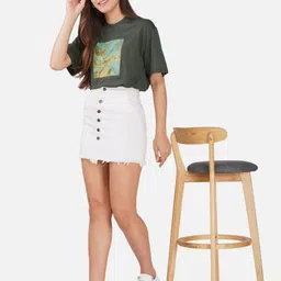 INDICARE Graphic Printed Drop-Shoulder Sleeves T-shirt image 2