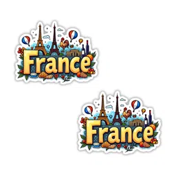 GIFTODAY 2 Pieces Blue & Yellow France Printed Decorative Fridge Magnets-image-92