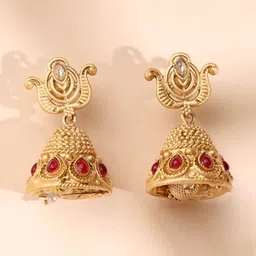 ADIVA 22K Gold Plated Artificial Stones Studded & Pearls Beaded Jewellery Set image 3