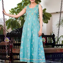 BAESD Floral Embroidered Fit & Flare Maxi Dress-image-79