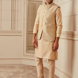 Tasva Men Printed Mandarin Collar Nehru Jacket-image-81