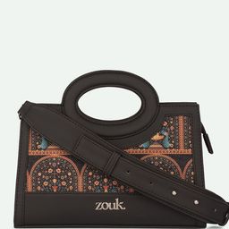 ZOUK Peacock Motif Printed Structured Sling Bag-picture-49