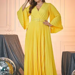 KPOP Bell Sleeve A-Line Maxi Dress-picture-40