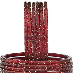SHRASHTI Maroon Glass Artificial Stones Bangle-picture-24