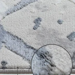 OBSESSIONS Grey & White Abstract Printed Anti-Skid Carpet image 3