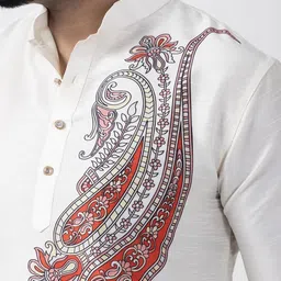 PulseIQ Men Off White Kurtas image 3