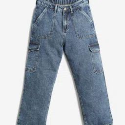 BONKIDS Girls Regular Fit Mid-Rise Light Fade Jeans-picture-49