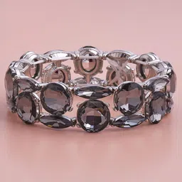 Kushal's Fashion Jewellery Women Rhodium-Plated Zircon Studded Bangle-Style Bracelet-picture-21