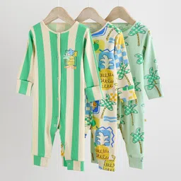 NEXT Infant Kids Pack of 3 Bright Pineapple Printed Sleepsuit-picture-12