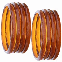 ZULKA Set Of 8 Diamond Cut Glossy Finished Bangles-picture-11