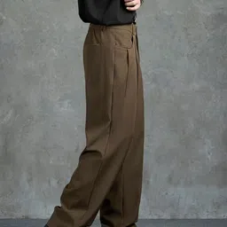 StyleCast x Revolte Men Pleated Mid-Rise Regular Fit Parallel Trousers image 4