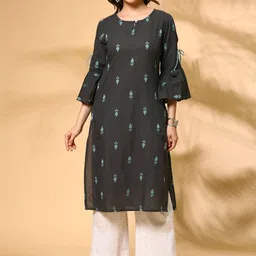Anouk Women Thread Work Dobby Kurta-picture-24
