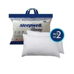 Sleepwell White 2 Pieces Fibre Filled Microfibre Rectangle Comfort & Support Sleep Pillows-picture-14