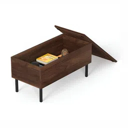bluewud Brown Wooden Rectangular CoffeeTable image 4