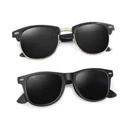 SPADEACES Unisex Black Lens & Black Browline Sunglasses with-picture-33