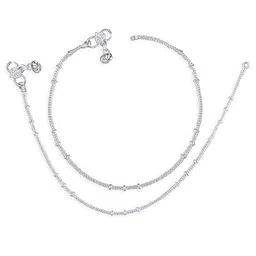 Heer Collection Set Of 2 Silver-Plated Anklets image 2