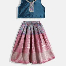 Muhuratam Girls Ethinic Lehenga & Blouse With Dupatta-image-88
