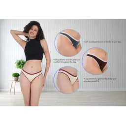 ORLIZEA Pack of 3 Women Low-Rise Cotton Blend Thongs image 3